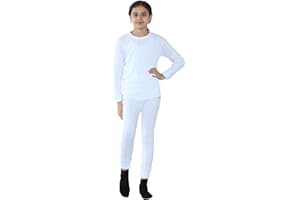 Grunge Wear® Boys Thermal Underwear 2Pcs Set - Children Kids Long Sleeve Top & Long Johns Bottom Pants Girls Winter Outdoor Ski Workout Wear Age 4-13 Years