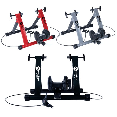 Velo Pro - entrenador de bicicleta de interior. Entrenador plegable con resistencia magnética para bicicleta de carretera, bicicleta de montaña, bicicleta de touring. Resistencia ajustable - Velocidad Variable (Negro)