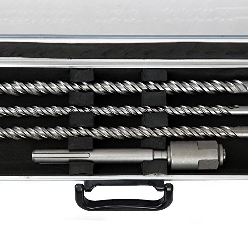 SDS Max Hammer Bohrer Satz lang 3-tlg + Adapter SDS-Max/Plus Alukoffer FT0550 - 4