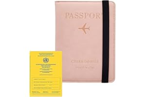 Étui à Passeport, Porte Passeport Voyage, Porte Passeport Cuir Unisexe, Portefeuille de Voyage Passeport, Utilisé pour Les Cartes de Crédit, Les Passeports, l'argent, Les Cartes D'embarquement (Rose)