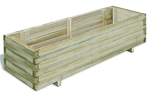 vidaXL Lit Surélevé Rectangulaire Jardinière Bac à Fleurs Jardin Balcon Bois