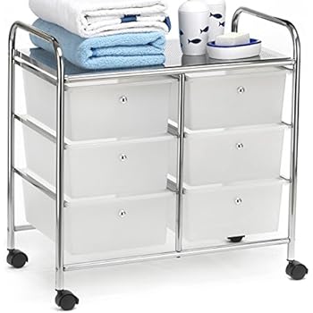 IDIMEX Badregal Rollwagen Rollcontainer Gina, mit 6 Transparenten