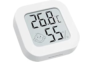 LILOVE Thermomètre/hygromètre numérique pour intérieur et extérieur précis - Pour chambre de bébé, salon, bureau, réfrigérateur