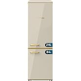 Cecotec Bolero CoolMarket Combi Origin 300 Beige E Fridge with 2 Doors Retro 300 L, Height 191 cm and Width 60 cm, Temperatur