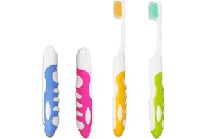 KGDUYC 4 spazzolini da viaggio portatili da denti pieghevoli con setole morbide spazzolini pieghevoli per viaggi campeggio escursionismo
