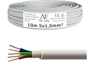 N-VOY NYM-J 5x1,5 mm² 10m Mantelleitung Installationskabel Stromkabel nach DIN VDE 0250 M10