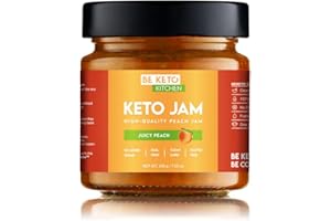 BE KETO BeKeto Keto Mermelada – Melocotón jugoso de 200 g de mermelada apta para Keto baja en carbohidratos, vegana, sin gluten, natural y completamente libre de azúcar.