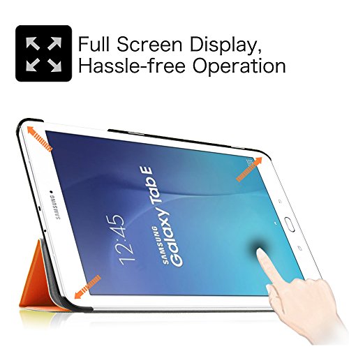 Fintie Samsung Galaxy Tab E 9.6 Hülle Case – Ultra Schlank Superleicht Ständer Smart Shell Cover Schutzhülle Etui Tasche für Samsung Galaxy Tab E T560N / T561N 24,3 cm (9,6 Zoll) Tablet-PC, Orange - 5