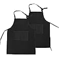 KZNKZN Kids Chef Hat Apron Sleeves Set Adjustable Apron with 2 Pockets Kids Chef Outfit for Kids Painting Cooking Baking Gardening at Home Kitchen School Outdoors