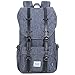 Produktbild Fafada Laptoprucksack 15 Zoll Rucksack Männer Frauen Rucksack Retro Wasserabweisend Nylon Daypack Canvas Schulrucksack Backpack (23L Nylon Dunkelgrau)