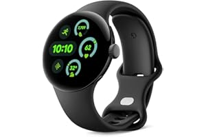 Google Pixel Watch 3 (41 mm) – smartwatch z systemem Android ze śledzeniem tętna, zaawansowany bieg od Fitbit, fitness Insights, bateria 24-godzinna, matowa czarna aluminiowa obudowa, pasek