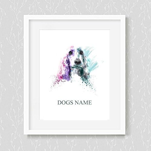 Personalised Cocker Spaniel Print, Hand Painted in sizes A5, A4, A3 Lovely Gift for Dog Lovers