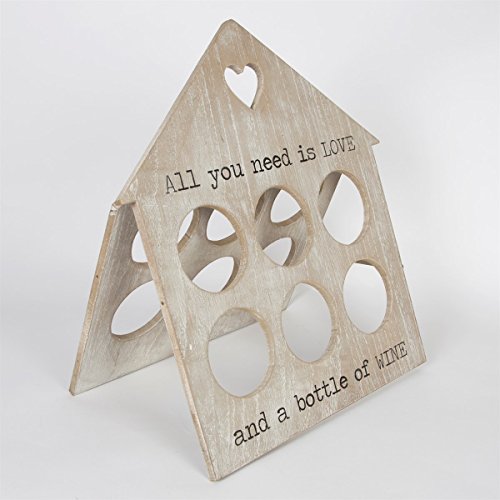 Vintage Weinregal „All you need is Love and a bottle of Wine“ für 6 Flaschen Wein - 2