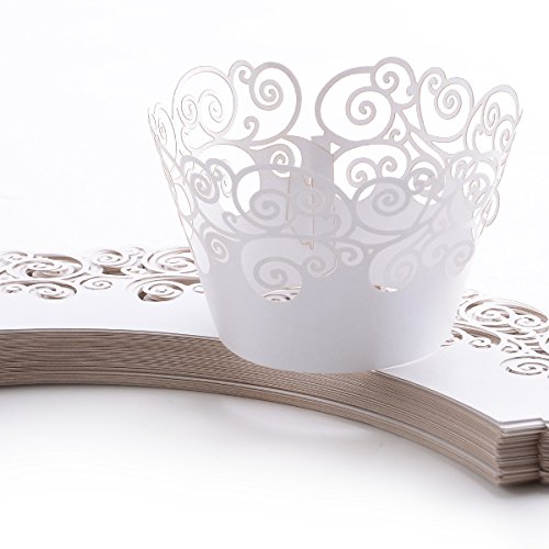 *Versand aus Deutschland* 50 Tlg. Kuchen Cupcake Wrapper Verpackung Dekoration Muffin Hülle Wave Motive für Hochzeit Party Cupcake Dekoration Muffinförmchen Neu