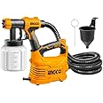 INGCO HVLP Floor Based Spray Gun, 500W High Power HVLP Spray Gun, 850ml/min | 50DIN-s Max. Viscosity, 800ml, 3 Patterns, Easy to Clean for Furniture, Cabinets, Fence, Car, Bicycle, Garden Chairs