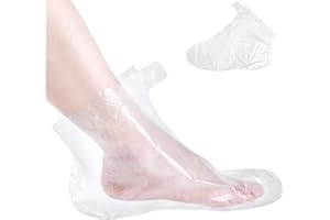 GUOUET Clear Plastic Disposable Booties, Paraffin Wax Bath Liners for Foot Pedicure Hot Spa Wax Treatment Foot Covers Bags (150pcs)