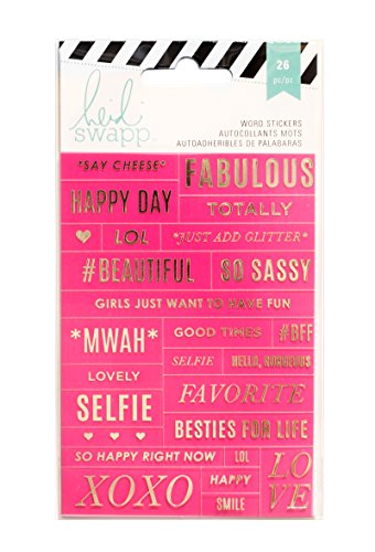American Crafts Heidi Swapp 10268595 Schablone zum Aufkleber Wort Jumbles – Pink/Gold, Acryl, mehrfarbig