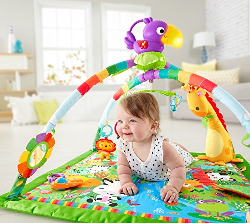 Mattel Fisher-Price DFP08 Rainforest Erlebnisdecke mit farbenfrohen Motiven - 5