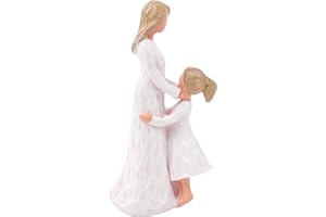 CHUANGLI Mother and Daughter Figurines, Gift for Mother's Day, Birthday Gifts for Mom, Loving Mother/Loving Daughter Statue Gift Celebrating The Love Between Mom And Daughter Sculpted Hand-Painted Figure