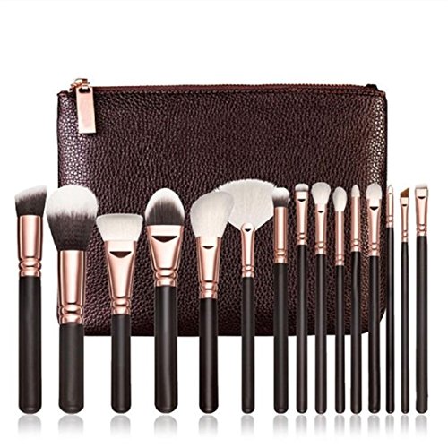 Vovotrade 15 PCS Verfassungs Bürsten Sat Kosmetik Komplett Eye Kit + Case