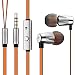 Produktbild GGMM In-Ear Kopfhörer, Alauda Sportkopfhörer leichtgewichtiges Vollmetallgehäuse hervorragende Höhen & Mitten mit 3,5 mm-Stecker, 1,2m Flachkabel, Mic für handfreies Telefonieren für alle Android/ Apple Smartphones und MP3-Players (gelb universal)
