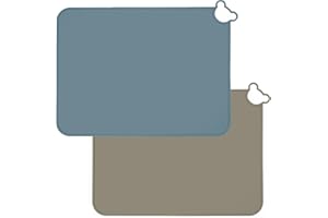 PandaEar Confezione da 2 tovagliette in silicone per bambini, antiscivolo, per uso alimentare, tovagliette portatili per tavolo da pranzo e ristoranti, blu e marrone