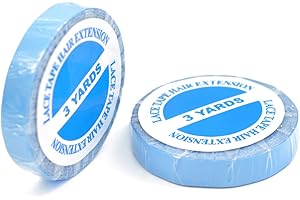 YTBYT ﻿2 Rollen Doppelseitiges Klebeband Lace Front Perücke Stützband Hohe Klebekraft Wasserdicht Haar Klebeband für Haarverlängerungen (0,8 cm * 3 Yard)