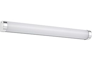 Eglo Luminaire salle de bain LED Tragacete 1, lampe pour miroir, applique murale en plastique argenté et métal chrome, éclairage IP44, blanc neutre, 45 cm