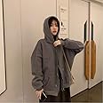 HUJINGLS Hoodies Women Harajuku Streetwear Kawaii Oversized Zip Up Sweatshirt Clothing Korean Style Long Sleeve Tops
