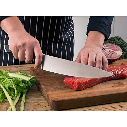 SKY LIGHT Kochmesser Profi 20 CM Küchenmesser Allzweckmesser Chefmesser Schärfsten Klinge Hochkohle Rostfreier Stahl Rutschfest Griff Köche Messer zum Schneiden Hacken - 3