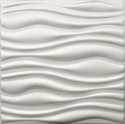 Paneles Decorativos De Pared 3D - Tableros de Pared 3D - Revestimiento de Pared 3D - Flow - Blanco - Paquete 40 piezas / 10 m2