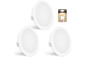 YindaLux Set di 3 faretti da incasso a LED, 230 V, dimmerabili, 3 W, 4000 K, bianco neutro, ultra piatto, 300 lm, foro 55-58 mm e 15 mm, IP44, faretto da incasso per armadio a specchio, bianco