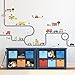 Decowall DA-1404 The Road and Cars Kids Wall Stickers Wall Decals Peel and Stick Removable Wall Stickers for Kids Nursery Bedroom Living Room (Large)