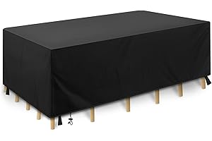 LROCOTANC Funda para Muebles de Jardín Exterior Impermeable 210D Oxford - Funda para Mesa y Sofá de Jardín - Anti Viento y Anti UV - Protector para Muebles Exterior (213x132x74cm)
