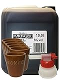 Roter Wikinger Met 10 Liter Kanister + Wikinger Tonbecher 6er Set + Ausgießer
