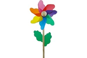 Sytaun Moulin à Vent Jardin, Moulin à Vent, Décoration De Moulinet, Moulinet à Six Feuilles Accessoire De Photographie à Six Couleurs Jouet à Moulinet à Fleurs Colorées Multicolore