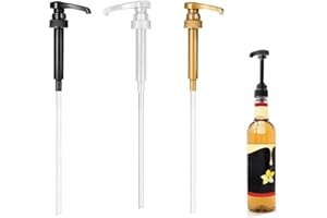 KAELIX 3-Pack Universal Syrup Pumps – Dispensing Pumps for Coffee Syrup Bottles – No Drip, Reusable, Easy Use for Home Barista & Beverage Stations