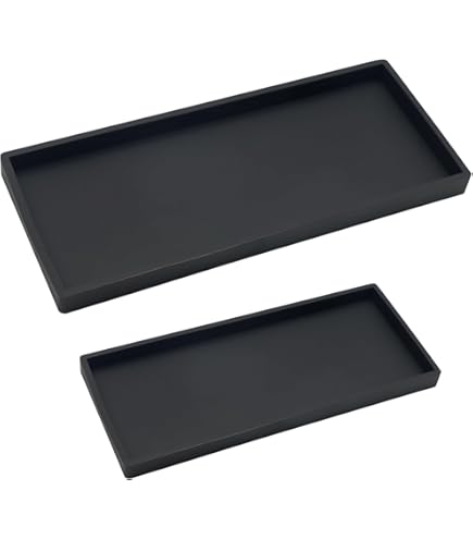 2 stuks badkamer dienblad decoratief dienblad zwart siliconen opbergbak