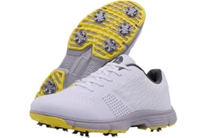 Rhyoam Golf Shoes Men Spikes Golf Sneakers Male Breathable Walking Shoes for Golfers Size Plus