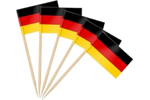 NOKDAL 200 pz Germania Stuzzicadenti Bandierine Bandiere del Mondo Stuzzicadenti Decorativi Bandierine Bandierine per Cocktail per Bandierine Panini Tazze di Torte, Barbecue e Bastoncini da Cocktail