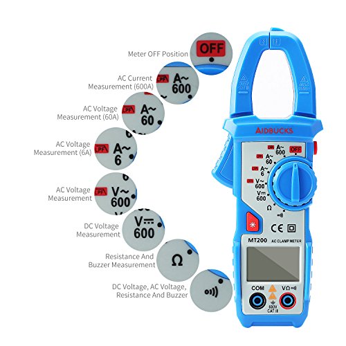 Strommesszange Aidbucks MT200 Automatischer Amperemeter 6000 Counts AC/DC True RMS - 5