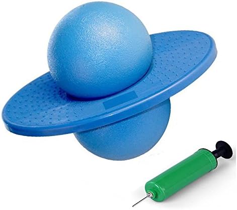 AIRBY Pogo Ball Fun Hopper Sports Balance Platform Fitness Ball for Aerobic Balance and Coordination Exercises- Blue