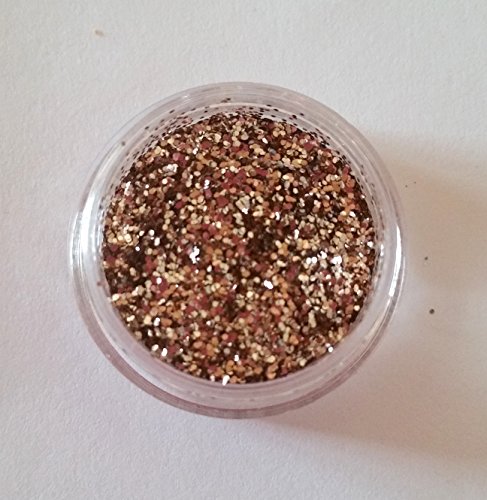 New Nail Art Glitzerpulver Champagner Gold 3g Döschen Glitter Glitzer Pulver Einleger für Einarbeitung in Gelnägel Nagel Design