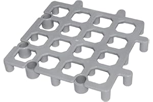 Vogue Plastic Dunnage Floor Rack (Pack of 2), Grey, Polypropylene Plastic Floor Hygienic Food Storage Rack, Size: 40(H)x335(W)x335(D)mm, Commercial & Home Use, CF205