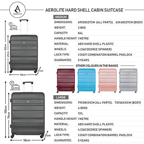 Abs equipaje maleta rígida ligera con 4 ruedas