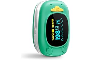 Paediatric Pulse Oximeter, HOLFENRY Oxygen Monitor Finger Kids-Child Pulse Oximeter For Sleep Apnea Sufferers Checking Blood Oxygen Saturation SpO2, Heart Rate, PI