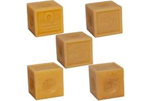LA MAISON DU SAVON Savon de Marseille - French Soap Cube for Laundry and Household Washing - Made with Organic Vegetable Oil - 300 Gram Cubes - Set of 5