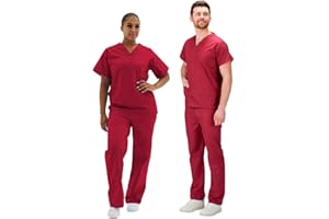 Interweave Healthcare Performance Scrub Set Medical Uniform Unisex Polycotton Reversible Scrubs Top & Trousers With Pockets In 8 Colours