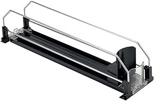 LMSAWK Automatic Dispenser Cans Refrigerator Organizer, Drink Cans Organizers, Drinks Storage, Beer Can Organizers for Fridge Kitchen, Refrigerator, Closet, Acupboards, Black