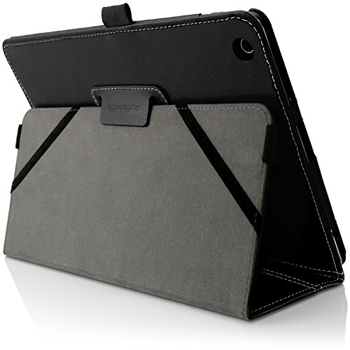 igadgitz Schwarz PU Ledertasche Hülle Folie Cover für Asus Transformer Book 10.1″ T100 CHI FG007B mit Multi Winkelbetrachtung Stand + Auto Sleep/Wake + Displayschutzfolie - 5